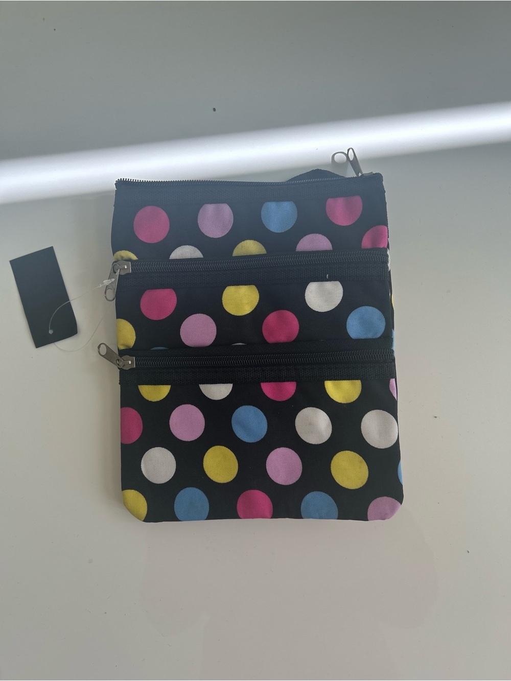 Polka Dot Multi-Color Zip Pouch for Women